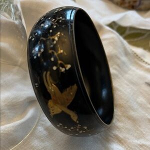 Black and Gold Bangle Bracelet